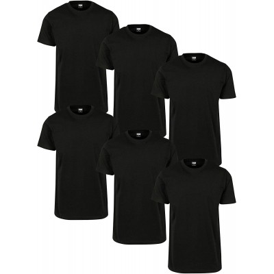 Urban Classics Herren T-Shirt Set 6er einfarbig Kurzarm Rundhalsausschnitt Multipack Basic Tee 6 Stück pro Pack Größe S bis 5XL