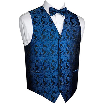 Brand Q Herren Formal Weste Paisley Smoking Kleid Weste Fliege Set für Anzug Smoking