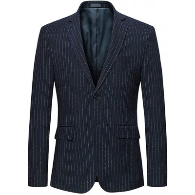 Herren Slim Fit Sport Nadelstreifen Mantel Und Blazer Einfacher Stil Jacke Anzugjacken Stilvolle Kurzmantel Revers Business
