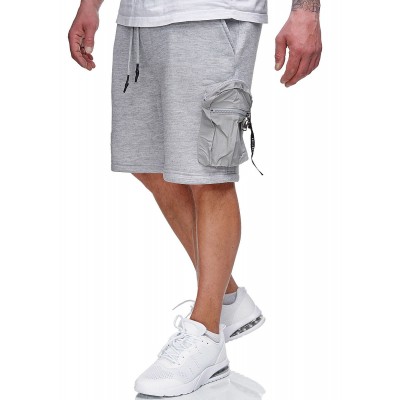 Herren Shorts | Brave Soul Herren Sweat Shorts 3-Pockets und Zipper Tasche marl hell grau - ZH05548Brave Soul Mengrau21031183