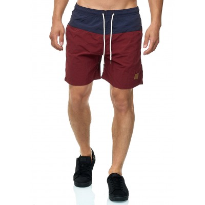 Herren Shorts | Urban Classics Herren Block Swim Shorts 2-Pockets navy blau burgundy - EF38232Urban Classicsnavy19062602