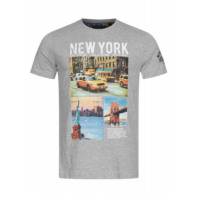 Herren Oberteile | Brave Soul Herren T-Shirt New York City Print hell grau melange multicolor - BU97194Brave Soul Mengrau21031171