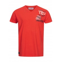 Herren Oberteile | Canadian Peak Herren T-Shirt mit V-Neck und Logo Print rot - CK80698Canadian Peakrot22030557