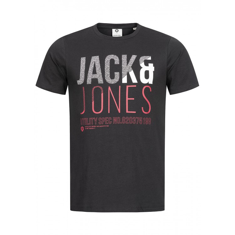 Herren Oberteile | Jack and Jones Herren T-Shirt Logo Print Slim Fit schwarz - VR78206Jack & Jonesschwarz20041590-S-BK