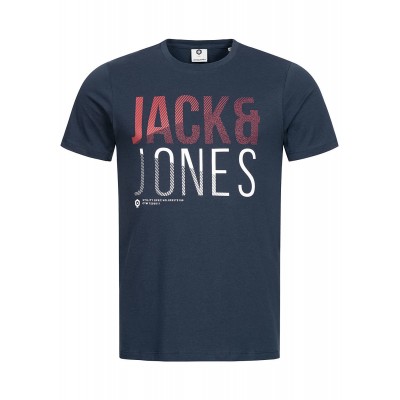 Herren Oberteile | Jack and Jones Herren T-Shirt Logo Print Slim Fit sky captain blau - SQ96244Jack & Jonesblau20041592-S-BL