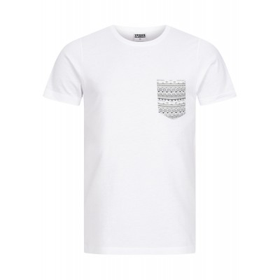 Herren Oberteile | Urban Classics Herren T-Shirt mit Brusttasche im Aztec Design weiss - NK03189Urban Classicsweiß18031090