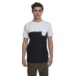 Herren Oberteile | Urban Classics Herren T-Shirt Rundhals zweifarbig mit Brusttasche schwarz weiss - IC70813Urban Classicsschwarz18031066