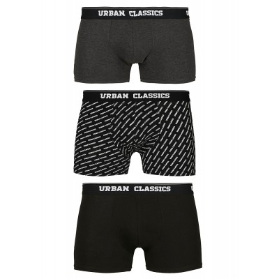 Herren Modeschmuck & Mode Accessoires | Urban Classics Herren 3-er Pack Boxer Shorts Logo Print & schwarz & charcoal - EC39508Urban Classicsschwarz21063255