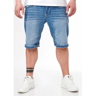 Herren Hosen | Indicode Herren kurze Jeans Hose mit 5-Pockets washed blau - MJ64388Indicodeblau22030821