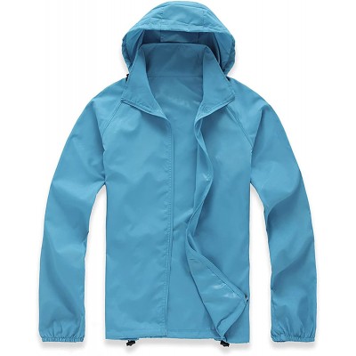 Wasserdichter Regenmantel leicht atmungsaktiv Reißverschluss einfarbig Jacke für Damen und Herren